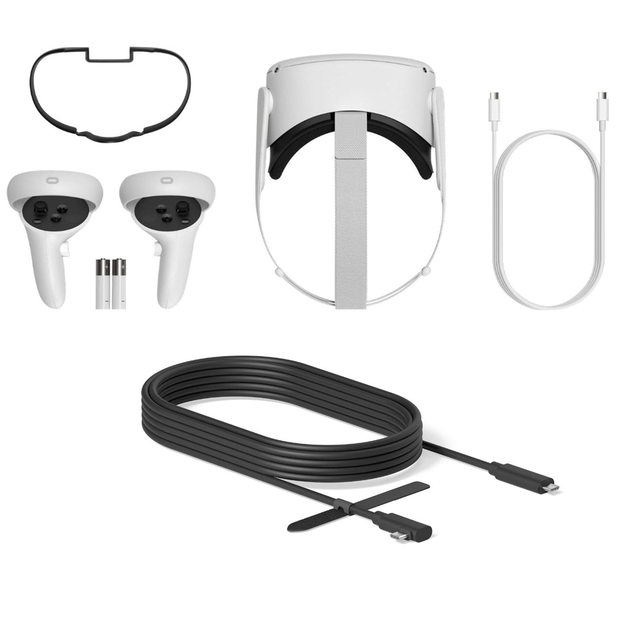 2020 Oculus Quest 2 All-In-One VR Headset, Touch Controllers, 128GB SSD, 1832x1920 up to 90 Hz Refresh Rate LCD, Glasses Compatible, 3D Audio, Mytrix Link Cable (3M) 2020 Oculus Quest 2 All-In-One VR Headset, Touch Controllers, 128GB SSD, 1832x1920 up to 90 Hz Refresh Rate LCD, Glasses Compatible, 3D Audio, Mytrix Link Cable (3M)